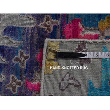 Load image into Gallery viewer, 2&#39;x3&#39;2&quot; Gainsboro Gray, Colorful Oushak Design, Sari Silk With Textured Wool, Hand Knotted, Sample Mat Oriental Rug FWR526794