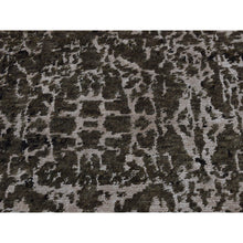 Load image into Gallery viewer, 2&#39;x2&#39;9&quot; Rifle Green, Modern Abstract Design, Wool And Silk, Hand Knotted, Sample Mat Oriental Rug FWR526800