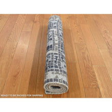 Load image into Gallery viewer, 2&#39;3&quot;x3&#39;2&quot; Cloud Gray, Silken, Roman Mosaic Design, Hand Knotted, Sample Oriental Rug FWR526806