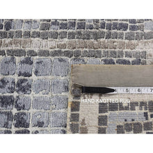 Load image into Gallery viewer, 2&#39;3&quot;x3&#39;2&quot; Cloud Gray, Silken, Roman Mosaic Design, Hand Knotted, Sample Oriental Rug FWR526806