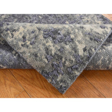 Load image into Gallery viewer, 2&#39;x3&#39; Lavender Gray, Abstract Design, Wool and Silk, Hand Knotted, Sample Mat Oriental Rug FWR526812