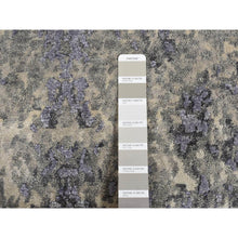 Load image into Gallery viewer, 2&#39;x3&#39; Lavender Gray, Abstract Design, Wool and Silk, Hand Knotted, Sample Mat Oriental Rug FWR526812