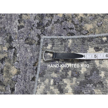 Load image into Gallery viewer, 2&#39;x3&#39; Lavender Gray, Abstract Design, Wool And Silk, Hand Knotted, Sample Mat Oriental Rug FWR526812