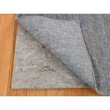 Load image into Gallery viewer, 2&#39;x2&#39;10&quot; Battleship Gray, Tone on Tone, Wool and Silk, Abstract Design, Hand Loomed, Sample Oriental Rug FWR526824