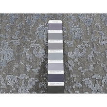 Load image into Gallery viewer, 2&#39;x2&#39;10&quot; Battleship Gray, Tone on Tone, Wool and Silk, Abstract Design, Hand Loomed, Sample Oriental Rug FWR526824
