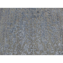 Load image into Gallery viewer, 2&#39;x2&#39;10&quot; Battleship Gray, Tone on Tone, Wool and Silk, Abstract Design, Hand Loomed, Sample Oriental Rug FWR526824