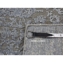 Load image into Gallery viewer, 2&#39;x2&#39;10&quot; Battleship Gray, Tone on Tone, Wool and Silk, Abstract Design, Hand Loomed, Sample Oriental Rug FWR526824