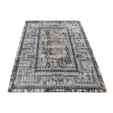 Load image into Gallery viewer, 2&#39;3&quot;x3&#39;2&quot; Cloud Gray, Silken, Roman Mosaic Design, Hand Knotted, Sample Oriental Rug FWR526830