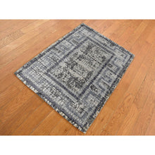 Load image into Gallery viewer, 2&#39;3&quot;x3&#39;2&quot; Cloud Gray, Silken, Roman Mosaic Design, Hand Knotted, Sample Oriental Rug FWR526830