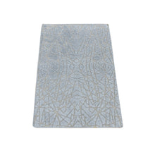 Load image into Gallery viewer, 2&#39;x3&#39; Gainsboro Gray, Flat Pile with Raised Silk, Hand Knotted, Tone on Tone Design, Sample Oriental Rug FWR526848