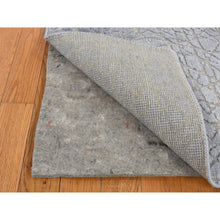 Load image into Gallery viewer, 2&#39;x3&#39; Gainsboro Gray, Flat Pile with Raised Silk, Hand Knotted, Tone on Tone Design, Sample Oriental Rug FWR526848