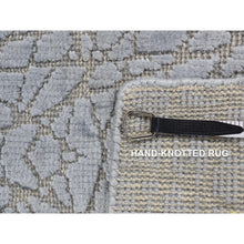 Load image into Gallery viewer, 2&#39;x3&#39; Gainsboro Gray, Flat Pile with Raised Silk, Hand Knotted, Tone on Tone Design, Sample Oriental Rug FWR526848