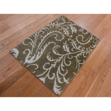 Load image into Gallery viewer, 2&#39;x2&#39;9&quot; Grayish Brown, Nepali Scrolls Design, Hand Knotted, Wool and Silk, Clearance, Sample Oriental Rug FWR526854