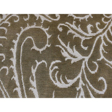 Load image into Gallery viewer, 2&#39;x2&#39;9&quot; Grayish Brown, Nepali Scrolls Design, Hand Knotted, Wool and Silk, Clearance, Sample Oriental Rug FWR526854