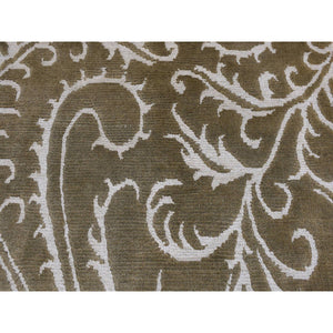 2'x2'9" Grayish Brown, Nepali Scrolls Design, Hand Knotted, Wool and Silk, Clearance, Sample Oriental Rug FWR526854
