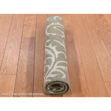 Load image into Gallery viewer, 2&#39;x2&#39;9&quot; Grayish Brown, Nepali Scrolls Design, Hand Knotted, Wool and Silk, Clearance, Sample Oriental Rug FWR526854
