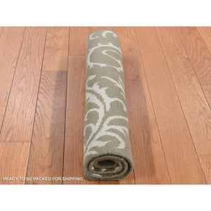 2'x2'9" Grayish Brown, Nepali Scrolls Design, Hand Knotted, Wool and Silk, Clearance, Sample Oriental Rug FWR526854