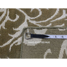Load image into Gallery viewer, 2&#39;x2&#39;9&quot; Grayish Brown, Nepali Scrolls Design, Hand Knotted, Wool and Silk, Clearance, Sample Oriental Rug FWR526854