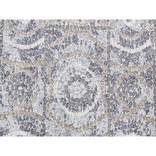 Load image into Gallery viewer, 2&#39;2&quot;x3&#39; Ash Gray, Silken, Roman Mosaic Design, Hand Knotted, Sample Mat Oriental Rug FWR526866