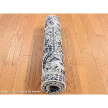Load image into Gallery viewer, 2&#39;2&quot;x3&#39; Ash Gray, Silken, Roman Mosaic Design, Hand Knotted, Sample Mat Oriental Rug FWR526866