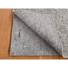 Load image into Gallery viewer, 2&#39;x3&#39; Cloud Gray, Wool and Silk, Jacquard Hand Loomed, Sample Mat Oriental Rug FWR526872