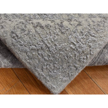 Load image into Gallery viewer, 2&#39;x3&#39; Cloud Gray, Wool and Silk, Jacquard Hand Loomed, Sample Mat Oriental Rug FWR526872