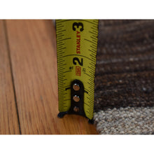 Load image into Gallery viewer, 2&#39;x3&#39; Taupe Brown, Natural Wool, Hand Woven, Undyed Flat Weave Kilim, Wide Stripe Design, Sample Oriental Rug FWR526884