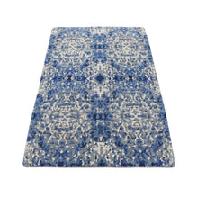 Load image into Gallery viewer, 2&#39;x3&#39; Medium Sapphire Blue, Transitional Design, Wool and Silk, Hand Knotted, Sample Oriental Rug FWR526890