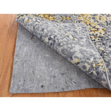 Load image into Gallery viewer, 2&#39;x3&#39; Dim Gray, Modern Abstract Design, Wool and Silk, Hand Knotted, Sample Mat Oriental Rug FWR526896