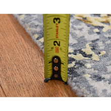 Load image into Gallery viewer, 2&#39;x3&#39; Dim Gray, Modern Abstract Design, Wool and Silk, Hand Knotted, Sample Mat Oriental Rug FWR526896