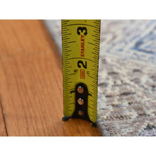 Load image into Gallery viewer, 2&#39;x3&#39;1&quot; Air Force Blue, Silk with Textured Wool, Hand Knotted, ERASED ROSSETS, Sample Mat Oriental Rug FWR526908