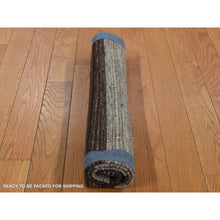 Load image into Gallery viewer, 2&#39;x3&#39; Taupe Brown, Flat Weave Kilim, Wide Stripe Design, Undyed Natural Wool, Hand Woven, Sample Oriental Rug FWR526932