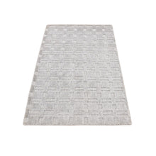 Load image into Gallery viewer, 2&#39;x3&#39; Spanish Gray, Hand Loomed, Tone on Tone Design, Pure Wool, Sample Oriental Rug FWR526938