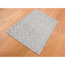 Load image into Gallery viewer, 2&#39;x3&#39; Spanish Gray, Hand Loomed, Tone On Tone Design, Pure Wool, Sample Oriental Rug FWR526938