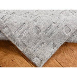 2'x3' Spanish Gray, Hand Loomed, Tone on Tone Design, Pure Wool, Sample Oriental Rug FWR526938