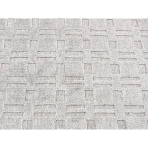 2'x3' Spanish Gray, Hand Loomed, Tone on Tone Design, Pure Wool, Sample Oriental Rug FWR526938
