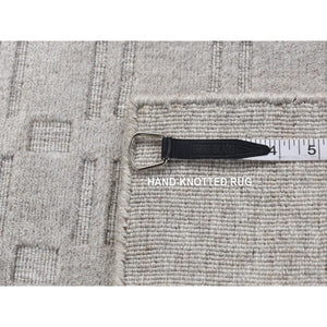 2'x3' Spanish Gray, Hand Loomed, Tone on Tone Design, Pure Wool, Sample Oriental Rug FWR526938