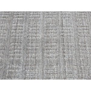 2'x3' Spanish Gray, 100% Wool, Tone on Tone Design, Hand Loomed, Sample Oriental Rug FWR526950