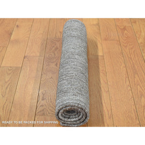 2'x3' Spanish Gray, 100% Wool, Tone on Tone Design, Hand Loomed, Sample Oriental Rug FWR526950