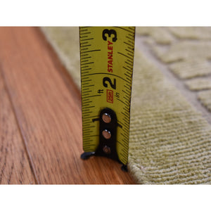 2'x3' Vanilla White, Modern Design, Raised Pile, Hand Knotted, 100% Wool, Sample Oriental Rug FWR526974