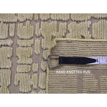 Load image into Gallery viewer, 2&#39;x3&#39; Vanilla White, Modern Design, Raised Pile, Hand Knotted, 100% Wool, Sample Oriental Rug FWR526974