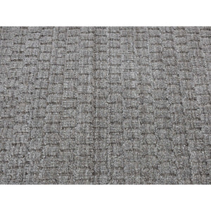 2'x3' Scorpion Gray, Hand Loomed, Tone on Tone Design, 100% Wool, Sample Oriental Rug FWR526980