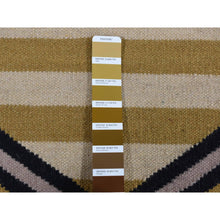 Load image into Gallery viewer, 3&#39;2&quot;x5&#39; Cream Color, Navajo Striped Design, Flat Weave, Hand Woven, Oriental Rug FWR526986