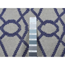 Load image into Gallery viewer, 2&#39;6&#39;&#39;x6&#39; Ice Blue, Hand Woven, Durie Kilim, Geometric Design, Wool, Flat Weave, Reversible, Runner Oriental Rug FWR526992