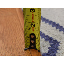 Load image into Gallery viewer, 2&#39;6&#39;&#39;x6&#39; Ice Blue, Hand Woven, Durie Kilim, Geometric Design, Wool, Flat Weave, Reversible, Runner Oriental Rug FWR526992