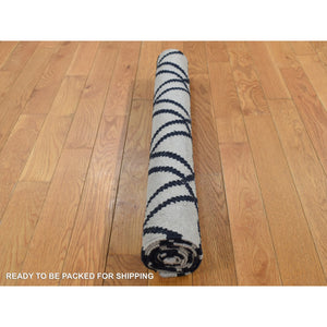 2'9''x6' Goose Gray, Wool, Flat Weave, Hand Woven, Durie Kilim, Geometric Design, Reversible, Runner Oriental Rug FWR527004