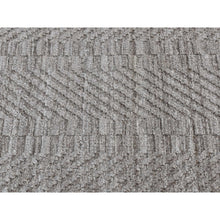 Load image into Gallery viewer, 2&#39;x3&#39; Taupe Gray, Tone On Tone Chevron Design, Hand Loomed, 100% Wool, Oriental Rug FWR527010