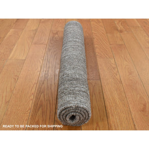 2'x3' Taupe Gray, Tone on Tone Chevron Design, Hand Loomed, 100% Wool, Oriental Rug FWR527010