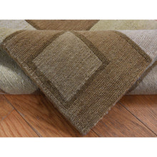 Load image into Gallery viewer, 1&#39;10&quot;x2&#39;10&quot; Tan Brown, Modern Nepali Squares Design, 100% Wool, Hand Knotted, Oriental Rug FWR527016