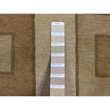Load image into Gallery viewer, 1&#39;10&quot;x2&#39;10&quot; Tan Brown, Modern Nepali Squares Design, 100% Wool, Hand Knotted, Oriental Rug FWR527016
